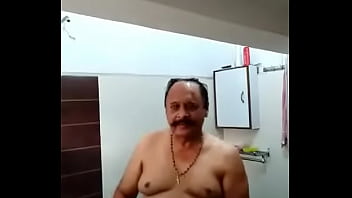 Elderly Indian Man Enjoying A Sensual Bath