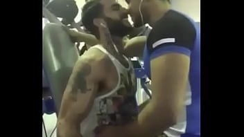 Passionate Gym Kiss Between Two Indian Men