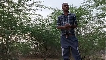 Naked Indian Teen Stroking Hard In The Wild