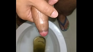 Uncut Indian Man Stroking His Thick Cock