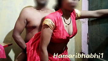 Sensual Indian Wife In Red Saree Intimate Encounter