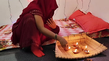 Intimate Diwali Night With Handsome Boyfriend And Alluring Bhabhi In Village