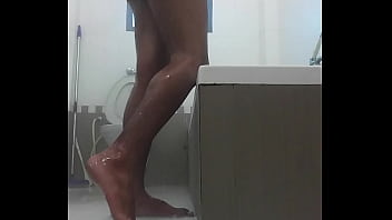 Sweaty Indian Stallion Soaps Up His Throbbing Shaft