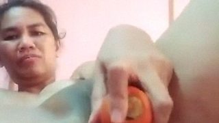 Thick Carrot Dildo Fucking And Solo Play
