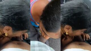 Desi Beauty Services Her Man With A Steamy Car Blowjob Outdoors