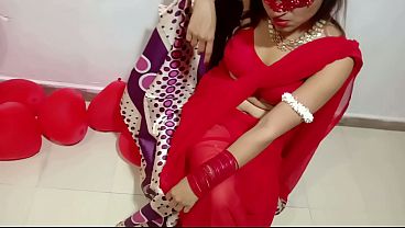 Freshly Wedded Indian Bride In Crimson Sari Marks Valentine’s Day With Her Desi Husband – Complete Uncensored Hindi Xxx