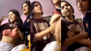 Hostel Hotties Get Handsy, Squeezing Each Other’s Tits
