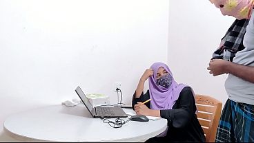 Hijabi Bank Manager Gets Drilled By A Rough Desi Village Farmer In A Dirty Countryside Fuck