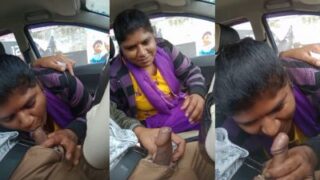 Telugu Babe Sucks Her Man’s Dick In The Car, Desi Style