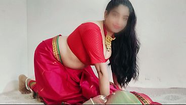 Hot Indian Bhabhi With Big Tits Getting Fucked In A Red Sari, Desi Hindi Moans